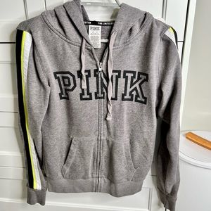 Limited edition Victoria’s Secret pink logo zip up hoodie ready for upcycling